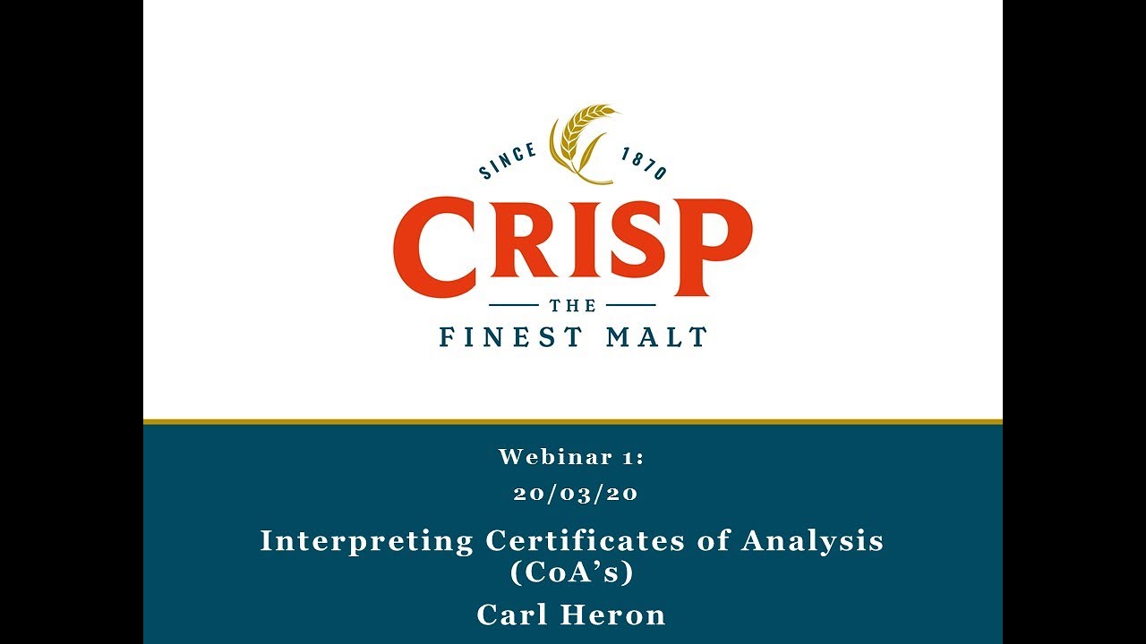 crisp malt webinar no 1 intro 038 certificates of analysis video thumb